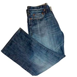 Guess Premium Denim Jeans Mens Size 32 Straight Distressed Blue Limited Edit ion